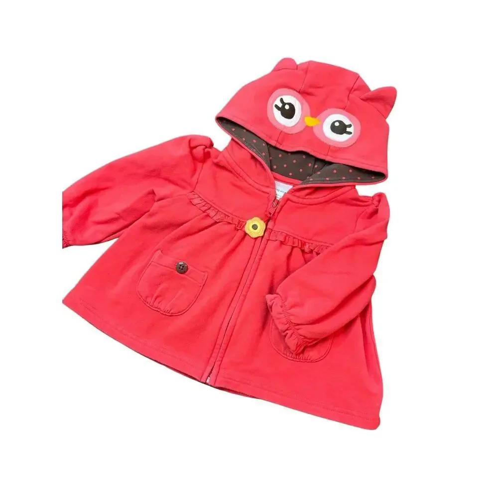 Baby Girl Clothes Gymboree 6-12 Month Adorable Owl Spring Jacket
